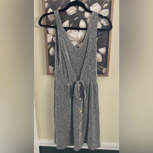 Striped Black and White Sleeveless Dress